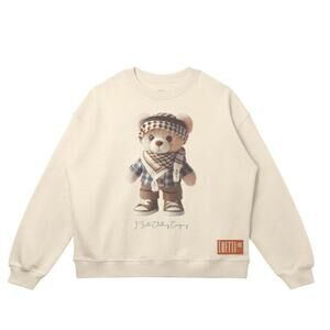 Luetti 1980 'Pali' Bear Drop Shoulders Sweatshirt in CREAM (M)